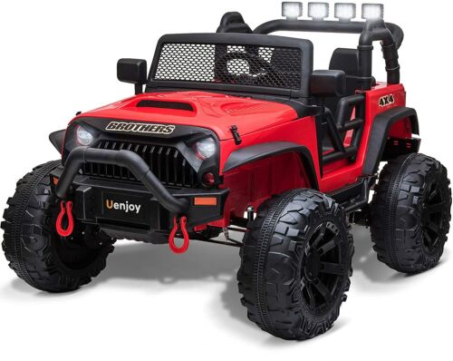 Uenjoy 12V Spacious Children's Electric Ride on Car 2 Seater Sport Utility Vehicle Truck Battery Powered with Remote Control