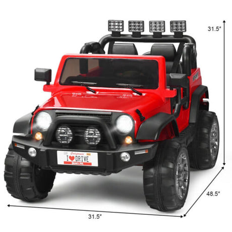 2-Seater Remote Control Ride-On Truck with Storage Room - 12V