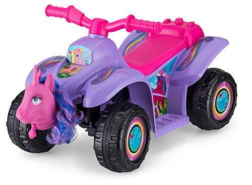 Magical Toddler Unicorn Quad Ride-On Toy with 6V Battery for Kids Ages 1.5-3 in Purple