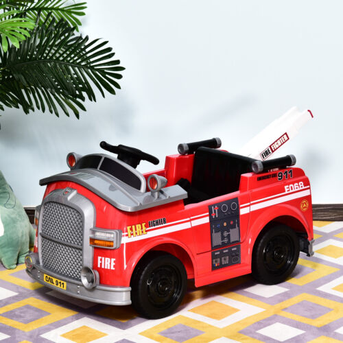 Interactive 6v Electric Fire Truck for Kids with Remote Control and Music