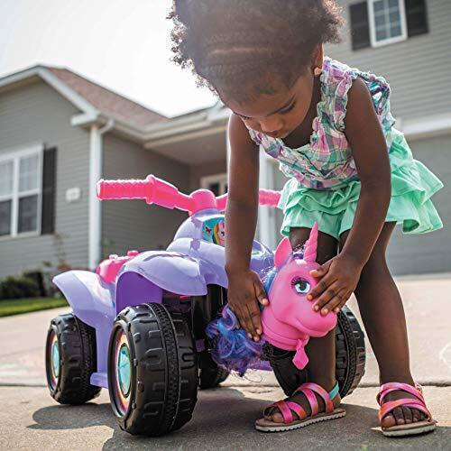 Magical Toddler Unicorn Quad Ride-On Toy with 6V Battery for Kids Ages 1.5-3 in Purple