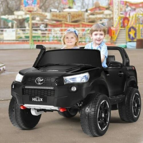 24V Authentic Toyota Hilux Electric Ride-On Truck 2-Seater 4x4 with Remote Control - Jet Black