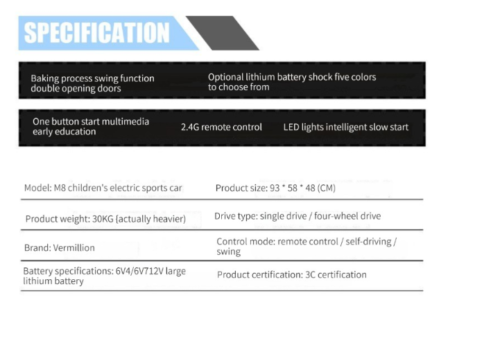 New Kids Electric Car Ride on Toy with Four Wheels and Remote Control