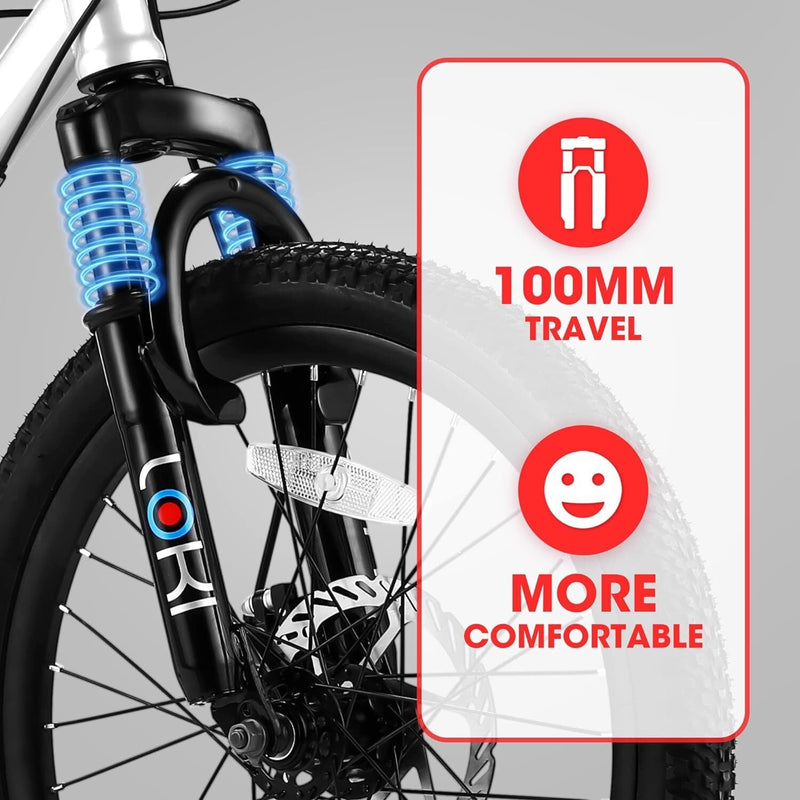 20-Inch 7-Speed Kids’ Mountain Bike for Boys and Girls Ages 7-12