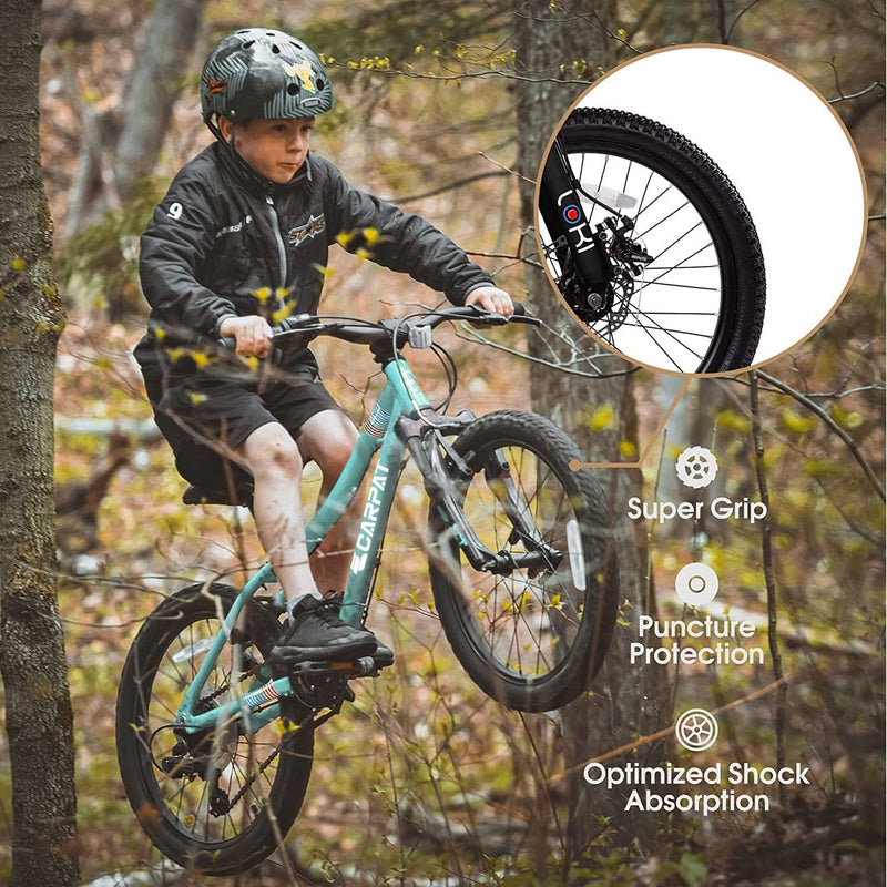 20 Inch Kids' Mountain Bike for Boys and Girls Ages 7-12 with 7-Speed Gear
