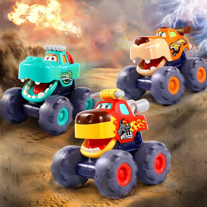 Pull-Back Monster Trucks for Toddlers (Ages 1-3) – Durable Educational Toy