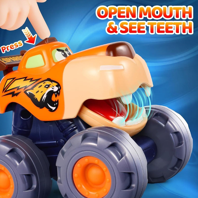 Pull-Back Monster Trucks for Toddlers (Ages 1-3) – Durable Educational Toy