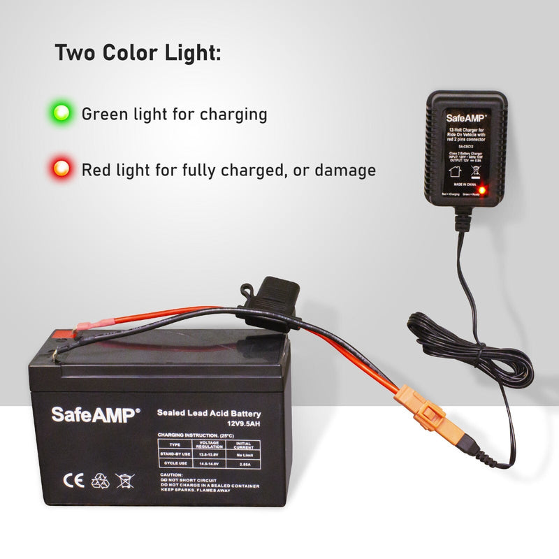 12-Volt Charger with Red 2-Pin Connector for Ride-On Vehicles