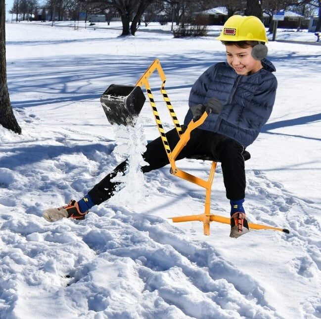 Kids Ride-On Sand Digger Excavator Toy for Outdoor and Beach Sandbox Play