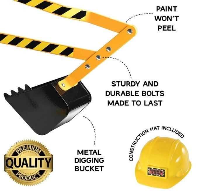 Kids Ride-On Sand Digger Excavator Toy for Outdoor and Beach Sandbox Play