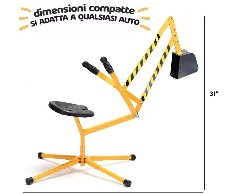 Kids Ride-On Sand Digger Excavator Toy for Outdoor and Beach Sandbox Play