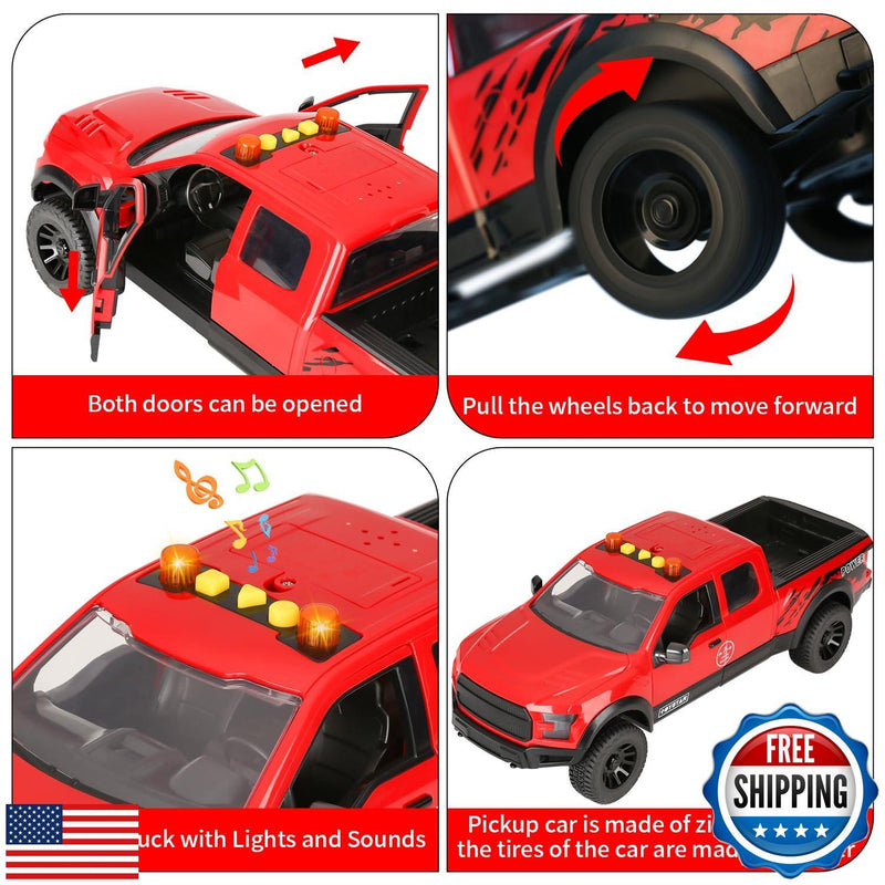 Realistic Pickup Toy Truck Model Car for Boys Ages 3 to 5
