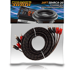 Sundown Audio SB4-20FT 4-Channel RCA Interconnect Cables Sundown Audio