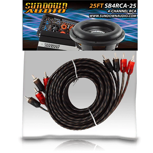 Sundown Audio SB4-25FT 4-Channel RCA Interconnect Cables Sundown Audio