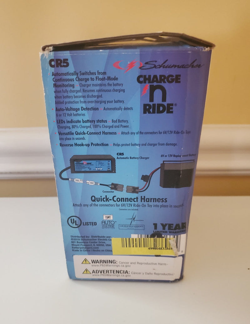 Fast Charger for 6V and 12V Ride-On Toy Batteries CR5 Compatible