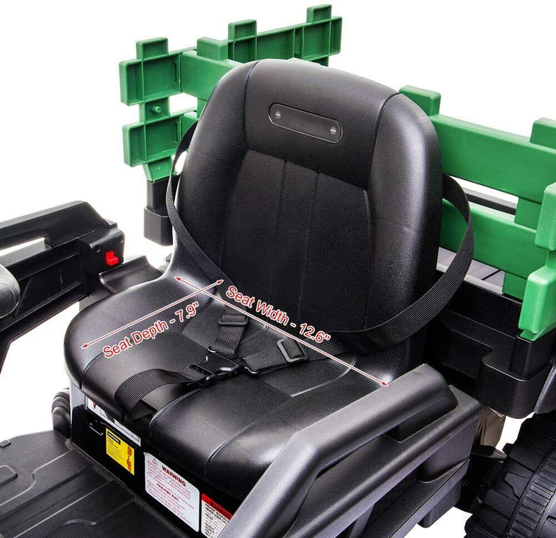 SEGMART 12V Ride-On Tractor Truck with RC Control and Trailer for Kids