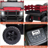 SEGMART 12V Ride-On Tractor Truck with RC Control and Trailer for Kids