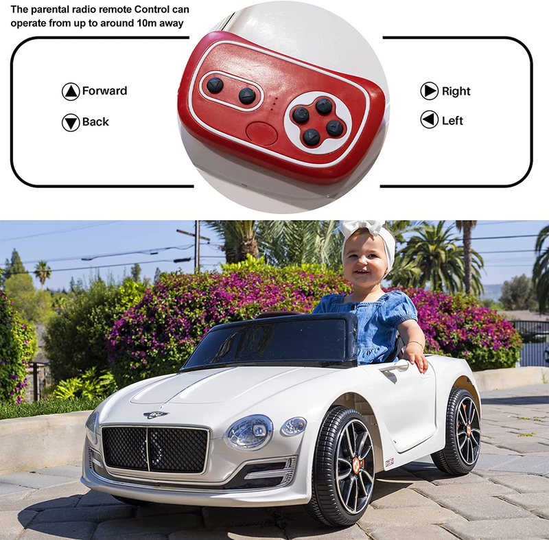 SEHOMY Bentley Licensed Electric Kid Car with Parent Remote Control - Perfect for Little Drivers!