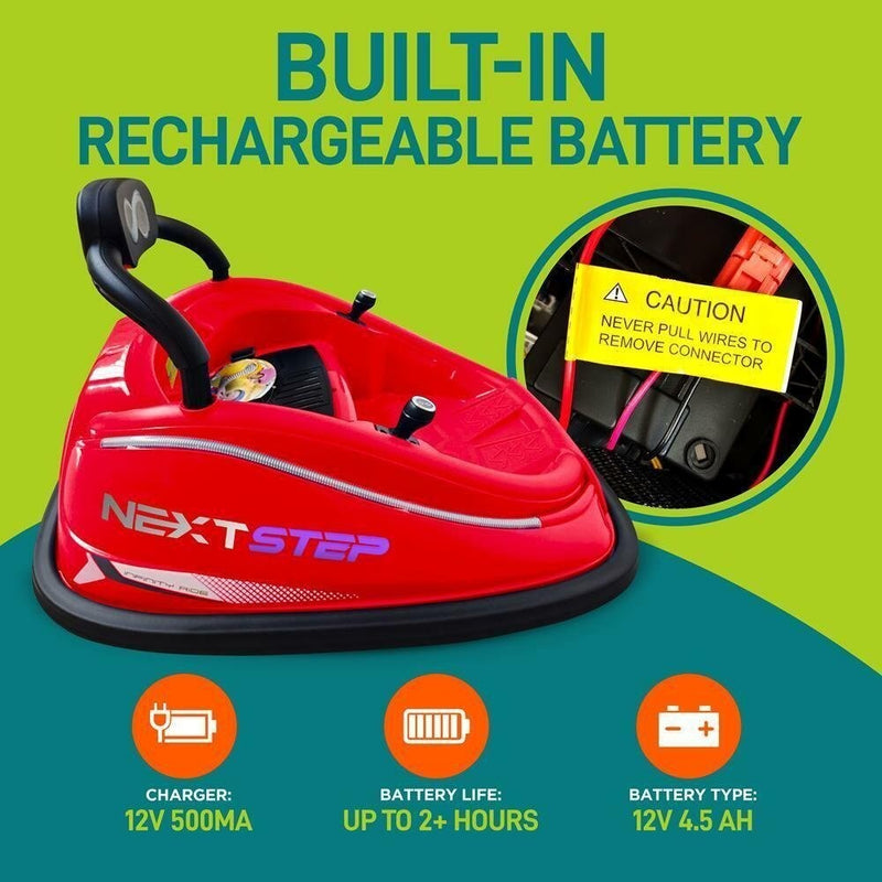 Electric Ride-On Bumper Car with Remote Control for Kids Ages 4-7, Red