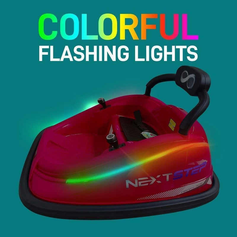 Electric Ride-On Bumper Car with Remote Control for Kids Ages 4-7, Red