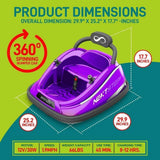 Electric Kids Ride-On Bumper Car Vehicle with Remote Control Purple