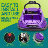 Electric Kids Ride-On Bumper Car Vehicle with Remote Control Purple