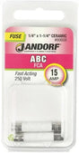 Jandorf Fast Acting 250 Volt 15 Amp Fuse #60608 Jandorf