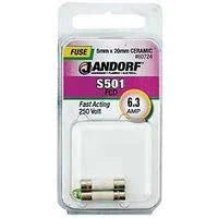 Jandorf Fast Acting 250 Volt 6.3 Amp Fuse #60724 Jandorf
