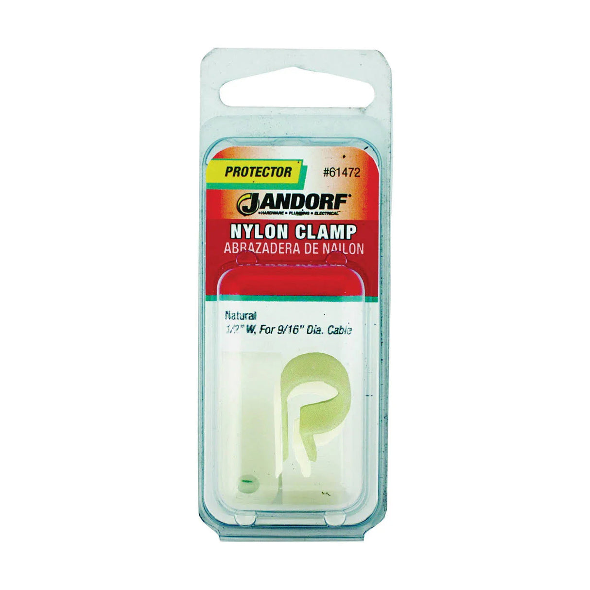 JANDORF CLAMP Nylon Natural 1/2X9/16 2 PK 61472 Jandorf