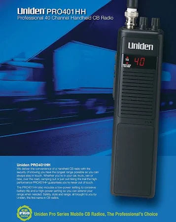 Uniden PRO401HH Handheld CB Radio TekShack