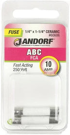Jandorf Fast Acting 250 Volt 10 Amp Fuse #60606 Jandorf