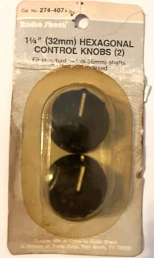 RadioShack 274-407A 1-1/4in Hexagonal Control Knobs 2-Pack RadioShack