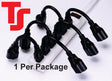 Short Power Extension Cord 8" – 16AWG 13A Black 3-Prong (1 Pack) TekShack
