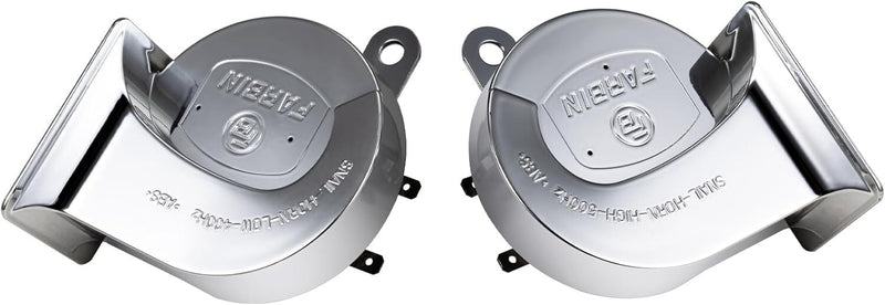 Silvery Chrome Snail Horn with 130dB Loud Dual Electric Car and Train Sounds