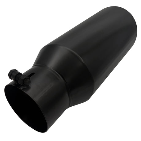 Trucktok 4" Inlet 6" Outlet 15" Overall Length Bolt On Exhaust Tailpipe Tip Black TruckTok