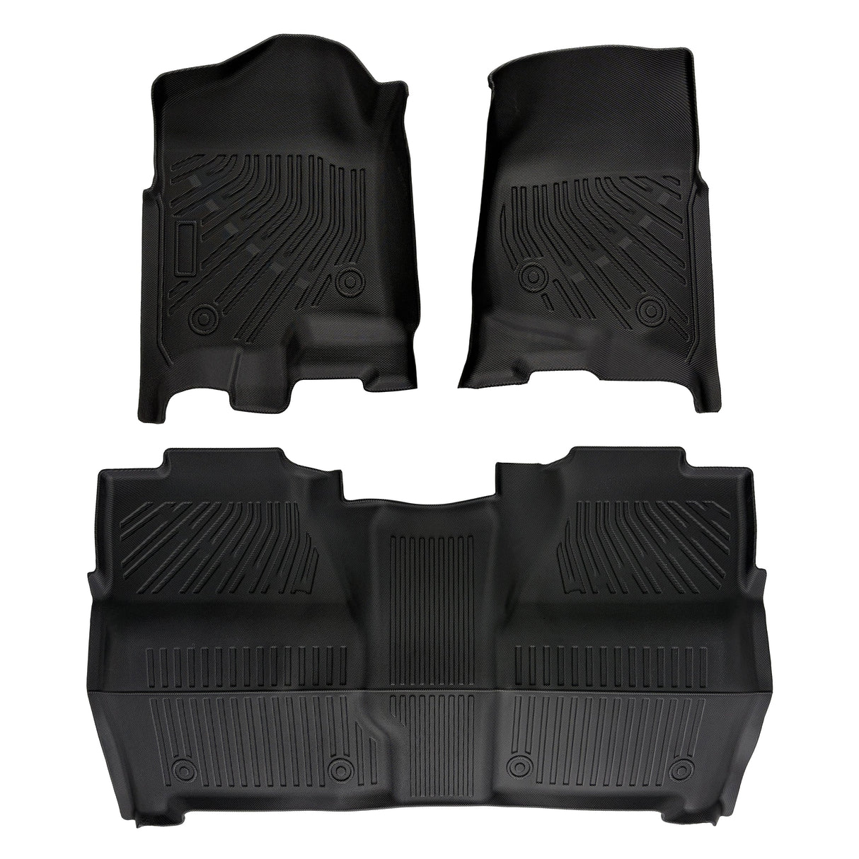 Trucktok Silverado Sierra 2007-2013 1500 & 2007-2014 2500HD 3500HD Crew Cab All-Weather TPE Floor Mats TruckTok