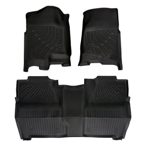 Trucktok Silverado Sierra 2007-2013 1500 & 2007-2014 2500HD 3500HD Crew Cab All-Weather TPE Floor Mats TruckTok