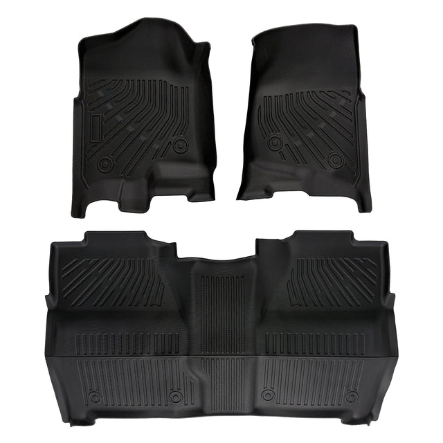 Trucktok Silverado Sierra 2007-2013 1500 & 2007-2014 2500HD 3500HD Crew Cab All-Weather TPE Floor Mats TruckTok