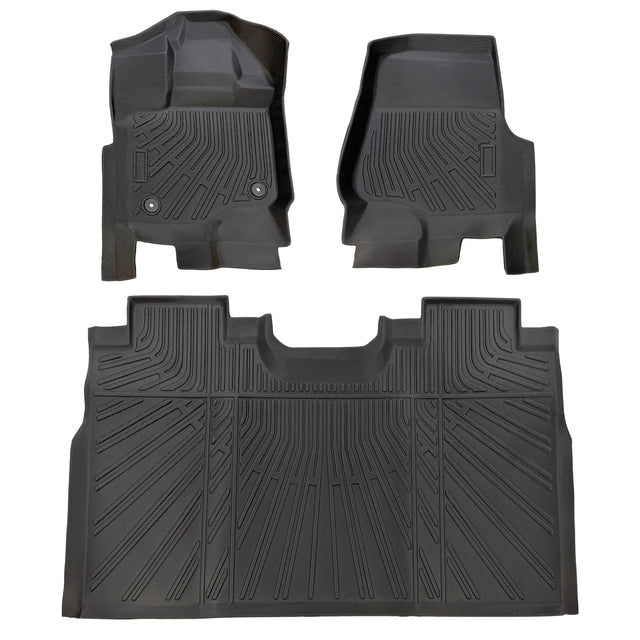 Trucktok 2015-2025 Ford F150 / F-150 Lightning SuperCrew Cab Without Seat Storage All-Weather TPE Floor Mats TruckTok