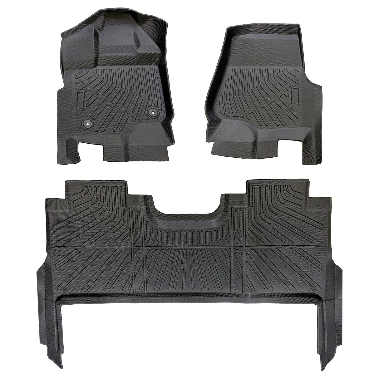 Trucktok 2015-2025 Ford F150 / F-150 Lightning SuperCrew Cab With Seat Storage All-Weather TPE Floor Mats TruckTok