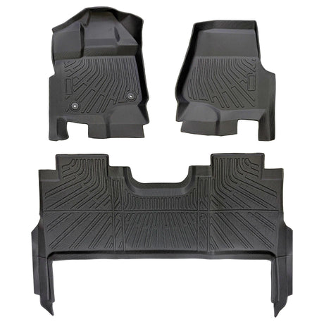 Trucktok 2015-2025 Ford F150 / F-150 Lightning SuperCrew Cab With Seat Storage All-Weather TPE Floor Mats TruckTok