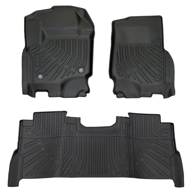 Trucktok 2017-2025 Ford F250 F350 F450 SuperCrew Cab All-Weather TPE Floor Mats TruckTok