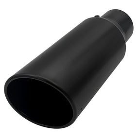 Trucktok 4" Inlet 6" Outlet 15" Overall Length Bolt On Exhaust Tailpipe Tip Black TruckTok