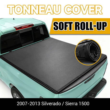 Trucktok 2007-2013 Chevy Silverado Sierra 5.8FT Soft Roll Up Tonneau Cover Bed TruckTok