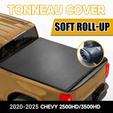 Trucktok 2020-2025 Chevy Silverado Sierra 6.9FT Soft Roll Up Tonneau Cover Bed TruckTok