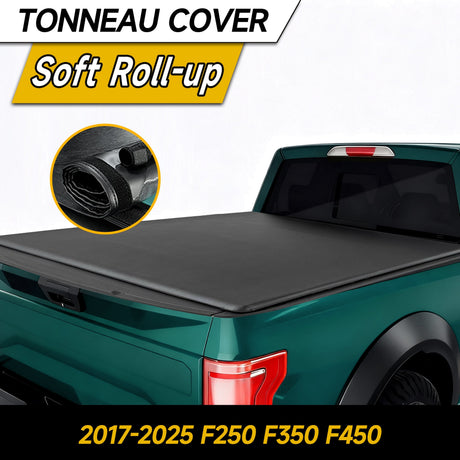 Trucktok 2017-2025 Ford F250 F350 Super Duty 8FT Soft Roll Up Tonneau Cover Bed TruckTok