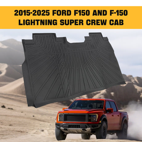 Trucktok 2015-2025 Ford F150 / F-150 Lightning SuperCrew Cab Without Seat Storage All-Weather TPE Floor Mats TruckTok