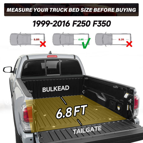 Trucktok 1999-2016 Ford F250 F350 6.8FT Soft Roll Up Tonneau Cover Truck Bed TruckTok
