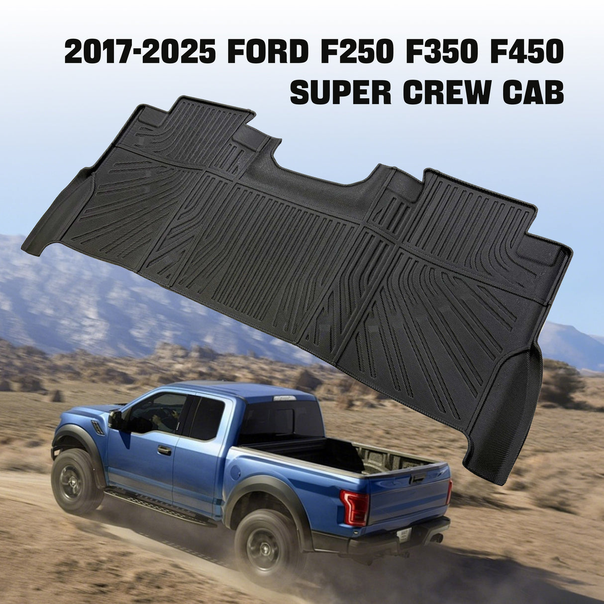 Trucktok 2017-2025 Ford F250 F350 F450 SuperCrew Cab All-Weather TPE Floor Mats TruckTok