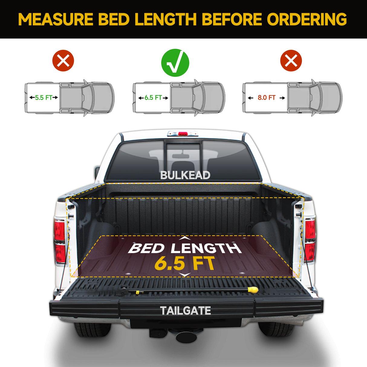 Trucktok 2015-2025 Ford F150 6.5FT Soft Roll Up Tonneau Cover Truck Bed TruckTok